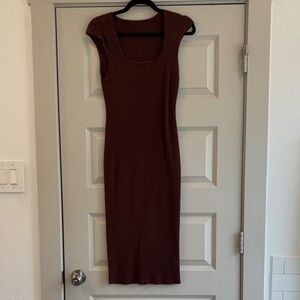 Cider Chocolate Brown Midi Dress